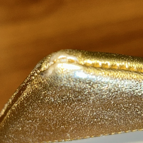 Authentic Céline Cabas Leather Clutch Bag Metallic Zippered Pouch - Picture 14 of 15